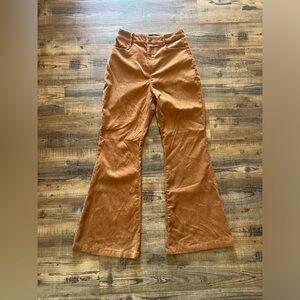 Rust Corduroy Flare Pants